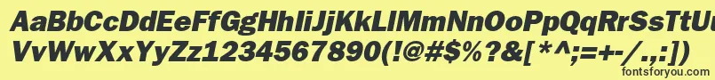 FrankfurtgothicheavyItalic Font – Black Fonts on Yellow Background