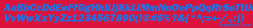 FrankfurtgothicheavyItalic Font – Blue Fonts on Red Background