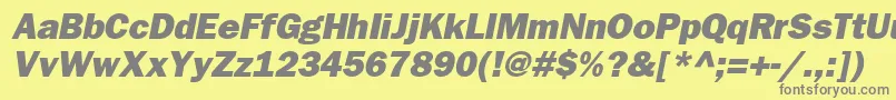 FrankfurtgothicheavyItalic Font – Gray Fonts on Yellow Background