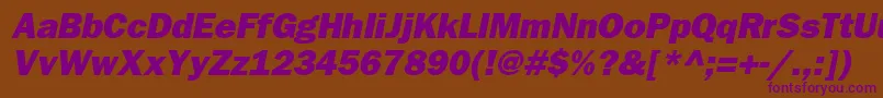 FrankfurtgothicheavyItalic Font – Purple Fonts on Brown Background