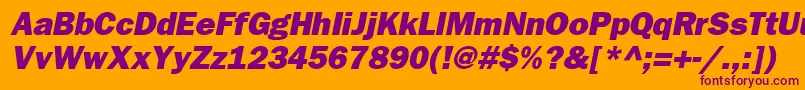 FrankfurtgothicheavyItalic Font – Purple Fonts on Orange Background