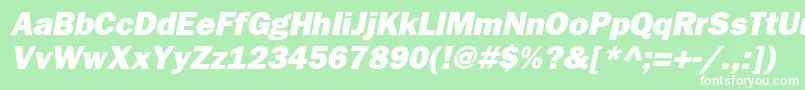 FrankfurtgothicheavyItalic Font – White Fonts on Green Background