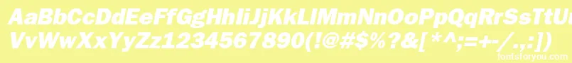 FrankfurtgothicheavyItalic Font – White Fonts on Yellow Background