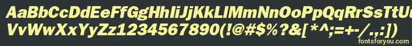 FrankfurtgothicheavyItalic Font – Yellow Fonts on Black Background