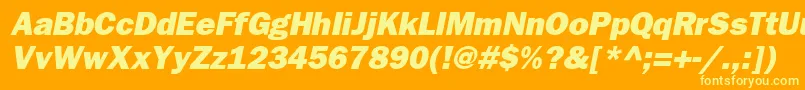 FrankfurtgothicheavyItalic Font – Yellow Fonts on Orange Background