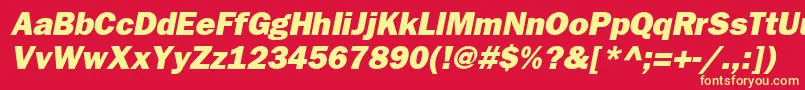 FrankfurtgothicheavyItalic Font – Yellow Fonts on Red Background