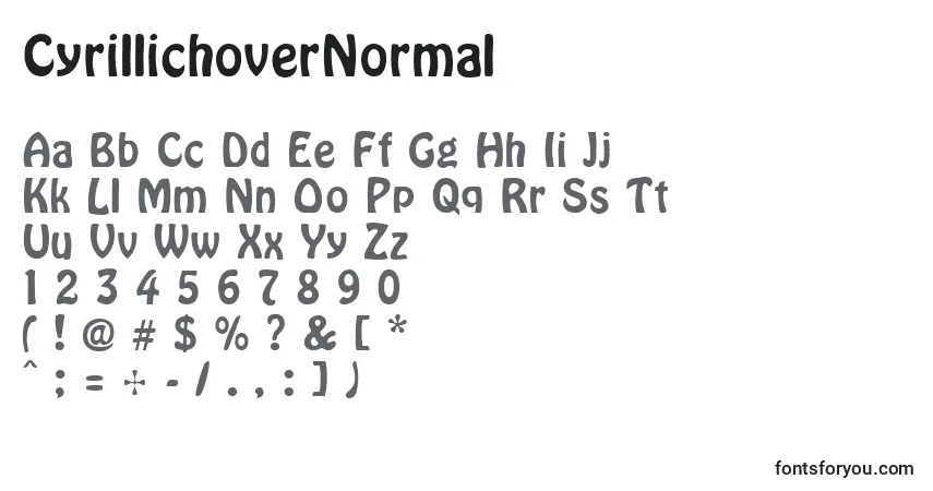 Fuente CyrillichoverNormal - alfabeto, números, caracteres especiales