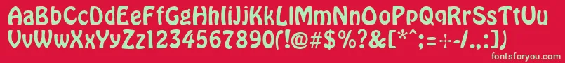 CyrillichoverNormal Font – Green Fonts on Red Background