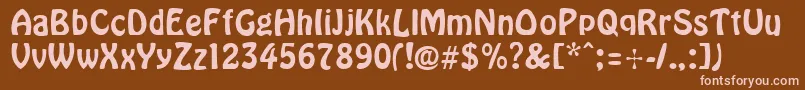 CyrillichoverNormal Font – Pink Fonts on Brown Background