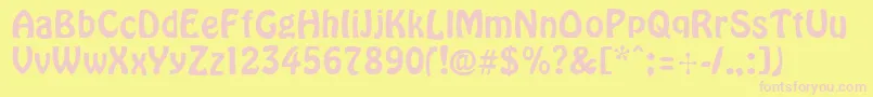 CyrillichoverNormal Font – Pink Fonts on Yellow Background