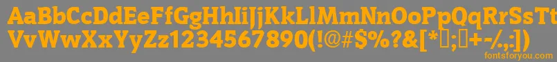 Oritdisplayssk-Schriftart – Orangefarbene Schriften auf grauem Hintergrund