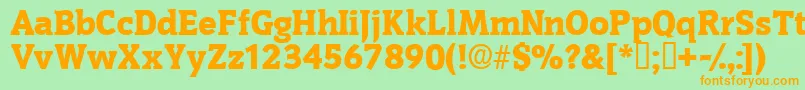 Fonte Oritdisplayssk – fontes laranjas em um fundo verde