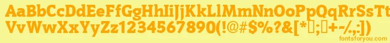 Czcionka Oritdisplayssk – pomarańczowe czcionki na żółtym tle