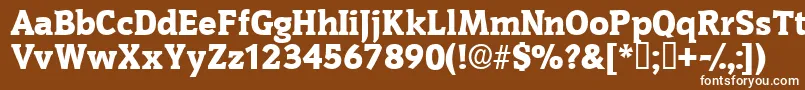 Oritdisplayssk-Schriftart – Weiße Schriften auf braunem Hintergrund