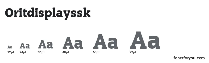 Размеры шрифта Oritdisplayssk