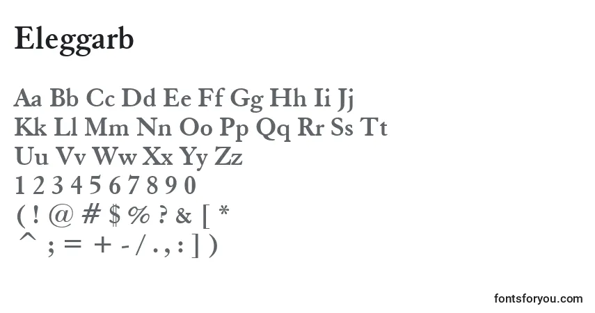 A fonte Eleggarb – alfabeto, números, caracteres especiais