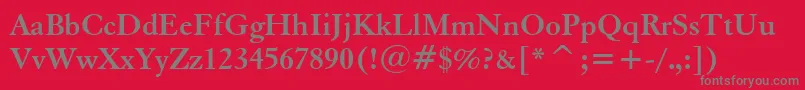 Eleggarb-Schriftart – Graue Schriften auf rotem Hintergrund
