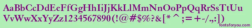 Eleggarb Font – Purple Fonts on Green Background