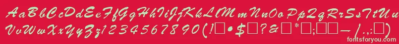 RebeckaRegular Font – Green Fonts on Red Background