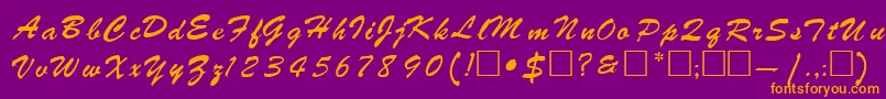 RebeckaRegular Font – Orange Fonts on Purple Background