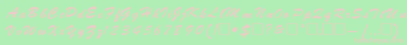 RebeckaRegular Font – Pink Fonts on Green Background