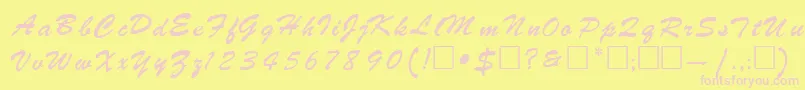 RebeckaRegular Font – Pink Fonts on Yellow Background