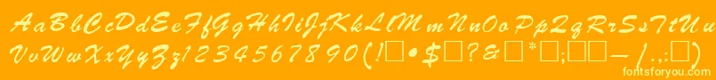 RebeckaRegular Font – Yellow Fonts on Orange Background