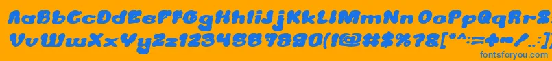 Police CreamyButterBoldItalic – polices bleues sur fond orange
