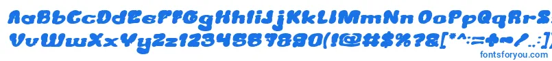 フォントCreamyButterBoldItalic – 白い背景に青い文字