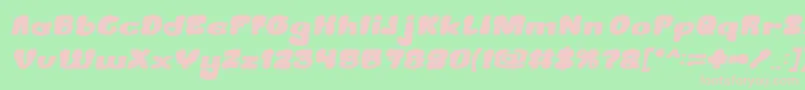 CreamyButterBoldItalic Font – Pink Fonts on Green Background