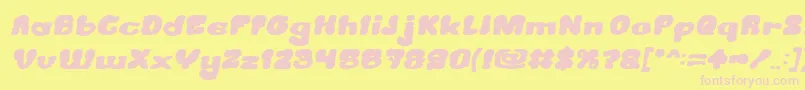 CreamyButterBoldItalic Font – Pink Fonts on Yellow Background