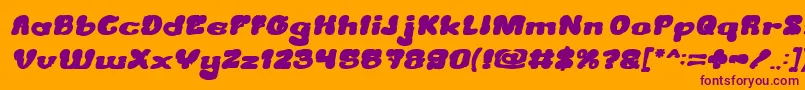 CreamyButterBoldItalic Font – Purple Fonts on Orange Background