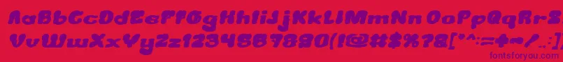 CreamyButterBoldItalic Font – Purple Fonts on Red Background