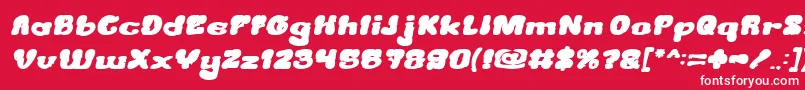 Шрифт CreamyButterBoldItalic – белые шрифты на красном фоне