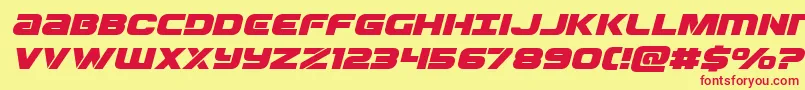 Ozdaexpandital Font – Red Fonts on Yellow Background