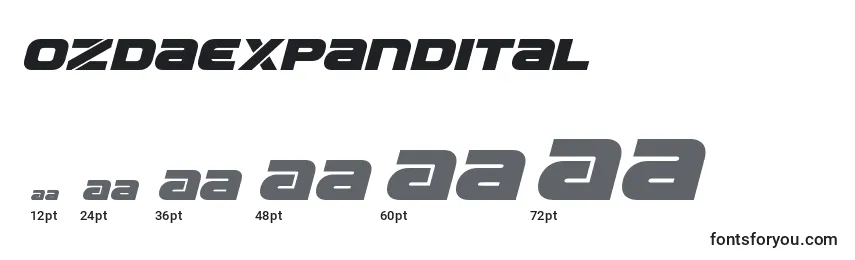 Ozdaexpandital Font Sizes