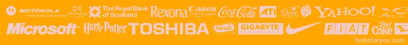 LogosTfb Font – Pink Fonts on Orange Background