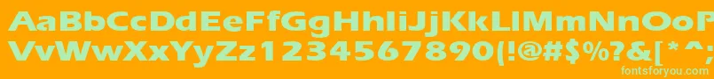 ErgoeextraboldexpandedRegular Font – Green Fonts on Orange Background