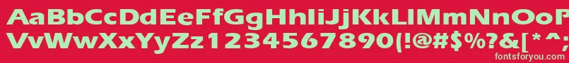 ErgoeextraboldexpandedRegular Font – Green Fonts on Red Background