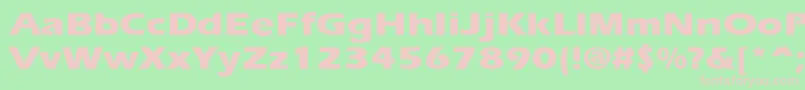ErgoeextraboldexpandedRegular-Schriftart – Rosa Schriften auf grünem Hintergrund