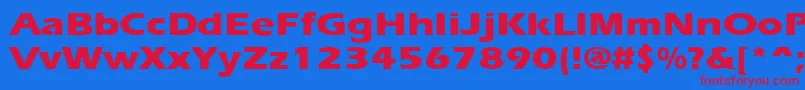 ErgoeextraboldexpandedRegular Font – Red Fonts on Blue Background