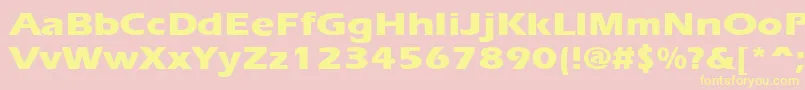 Police ErgoeextraboldexpandedRegular – polices jaunes sur fond rose