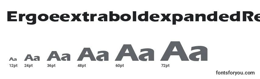 Размеры шрифта ErgoeextraboldexpandedRegular