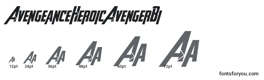 Размеры шрифта AvengeanceHeroicAvengerBi (108935)