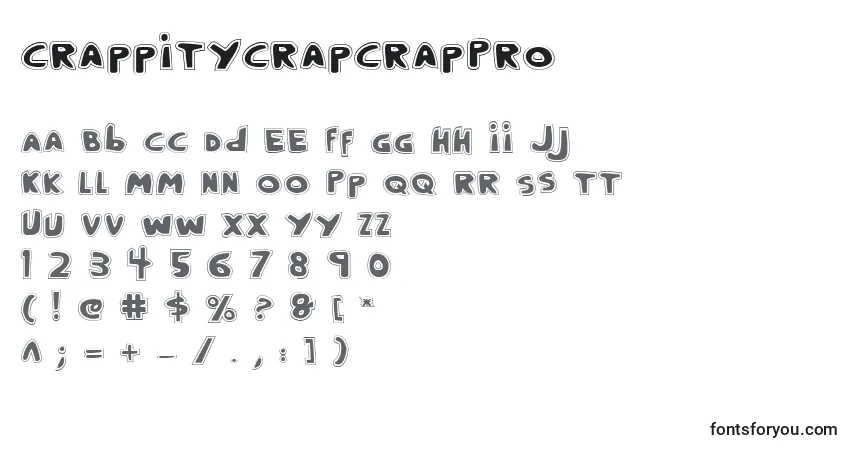 CrappityCrapCrapPro-fontti – aakkoset, numerot, erikoismerkit