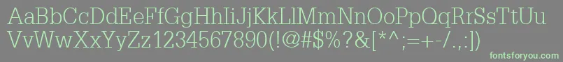 GlyphaLt45Light Font – Green Fonts on Gray Background