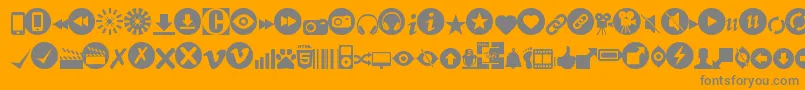 Fonte Stmedia – fontes cinzas em um fundo laranja