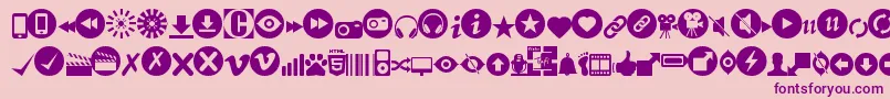 Fonte Stmedia – fontes roxas em um fundo rosa