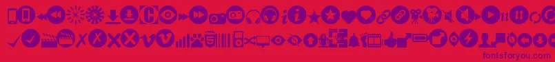 Czcionka Stmedia – fioletowe czcionki na czerwonym tle