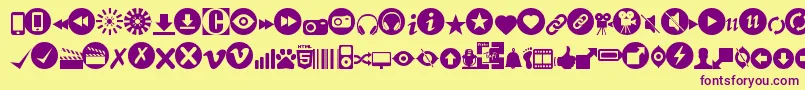 Police Stmedia – polices violettes sur fond jaune